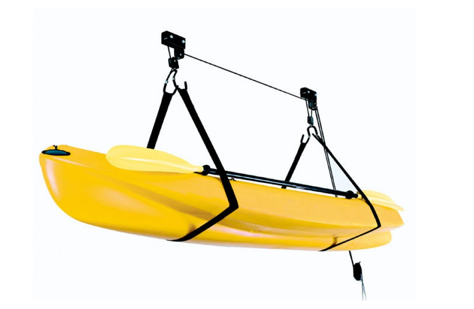 The Surge kayak ceiling lift kit is a breeze to install and a breeze to use. No need to store your beautiful kayak down the side of the house for spiders make their home. Drive into the garage and hoist the kayak straight from your car ready for it's next epic paddling trip. With a load rating to 45 kilograms you can store your PFD and padlle as well as other accessories if weight limits are met.