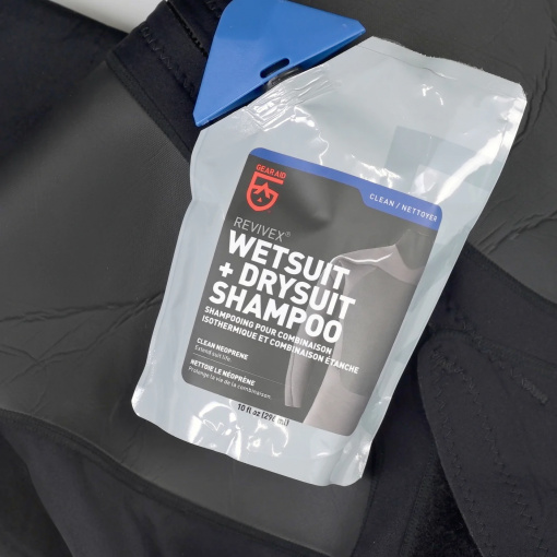 Gear Aid Wetsuit & Drysuit Shampoo on a wetsuit
