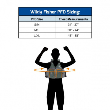 Wilderness Systems Fisher PFD Sizing Chart
