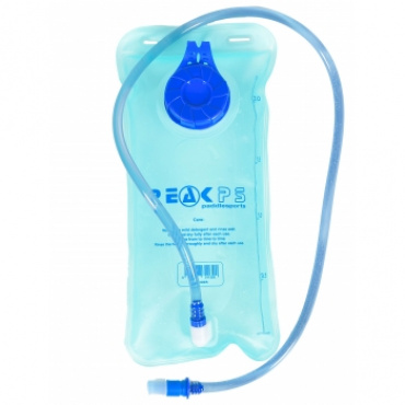 Peak Paddlesports Hydration Bladder, Showing Bite valve, Drink tube, Filling Cap, and anchor points