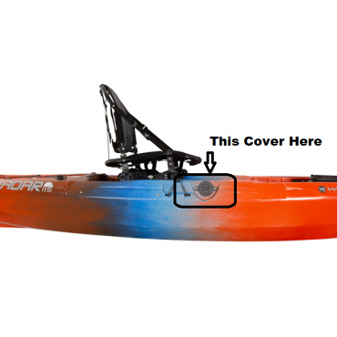 Rudder Control Port Cover picture showing location on the kayak