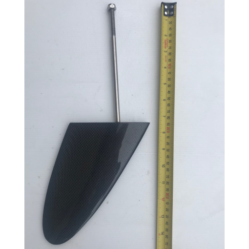 Underslung Rudder Blade Drummer- full length with Horizontally aligned blade and tape measure