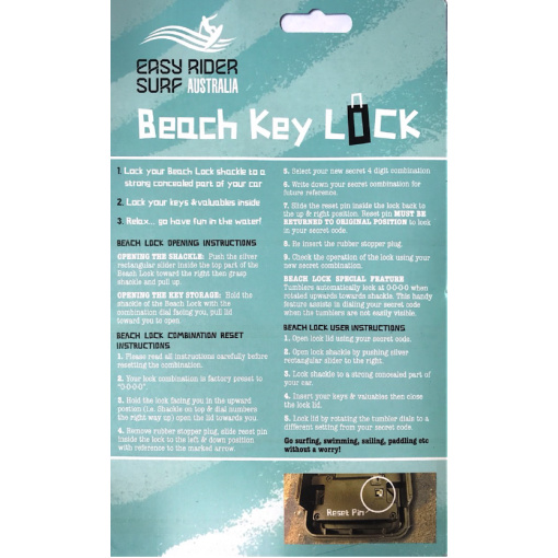 easy rider surf beach key rear instructions packaging