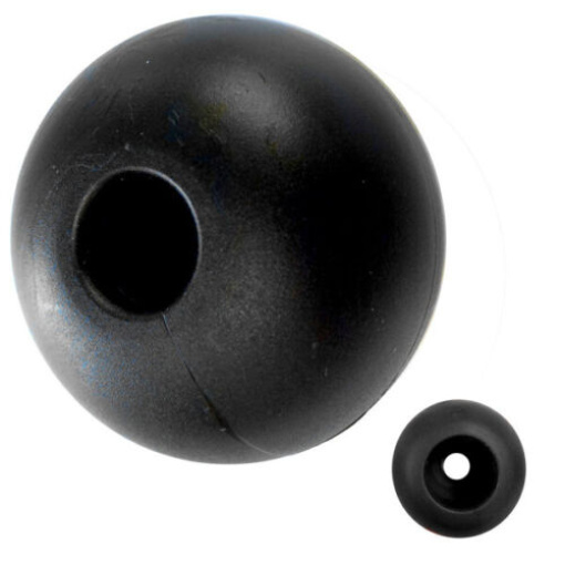 Black 20mmToggle Bead- views from both sides showing different size holes