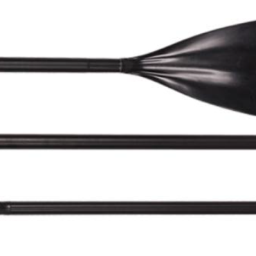 Picture showing all the sections separated of the Surge 3 Piece Alloy Shaft SUP Paddle