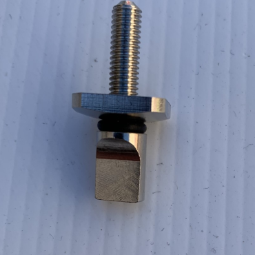 Easy Rider Toolless Fin Box Plate and Screw showing the side on view of the finger tightening section Nut and screw all together