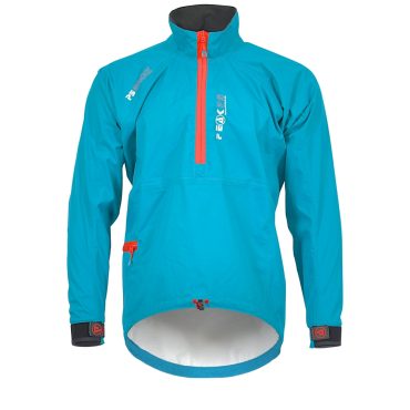 Peak Paddlesports Smock. Full Length Front View with neck zip closed