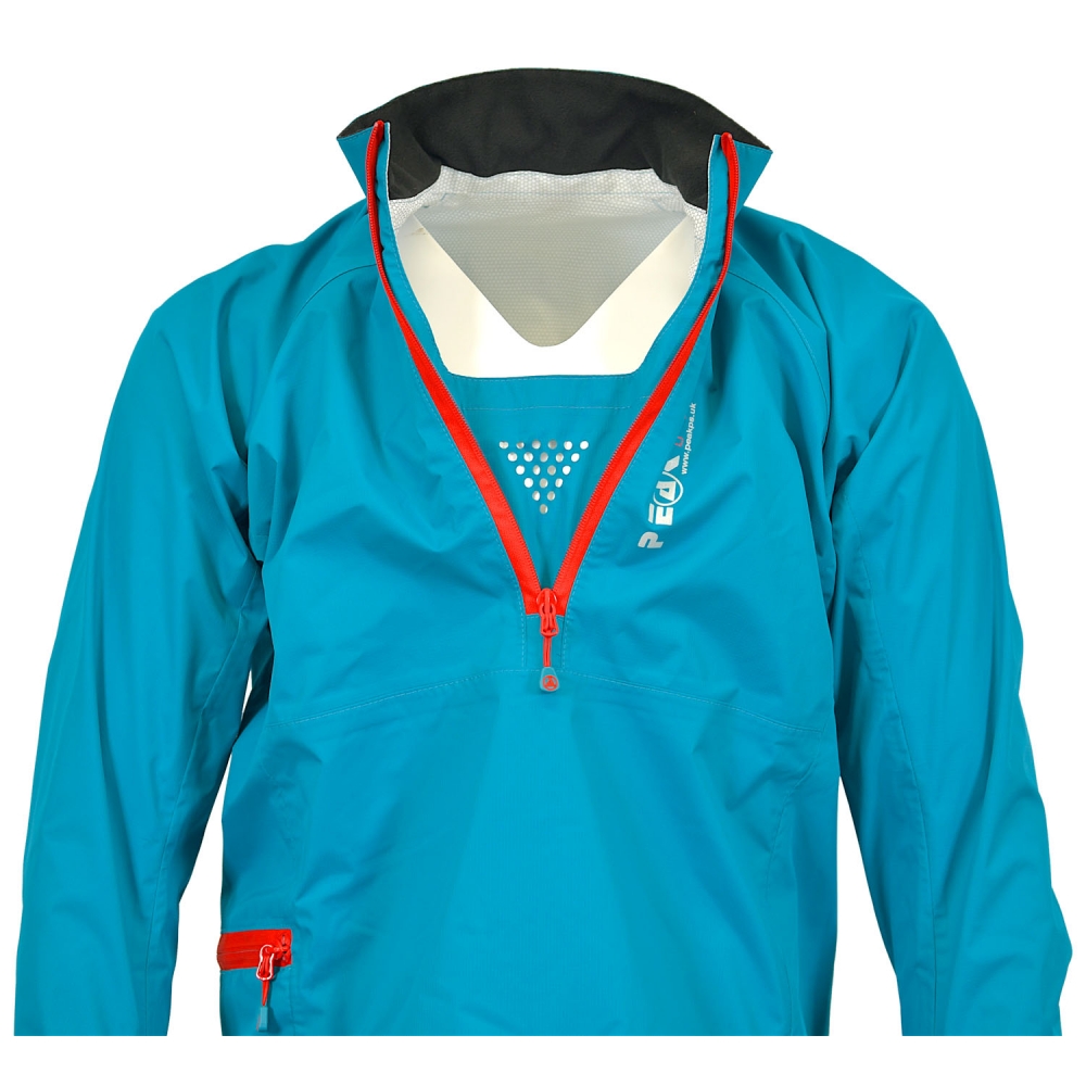 Peak Paddlesports Smock. Front View with neck zip open